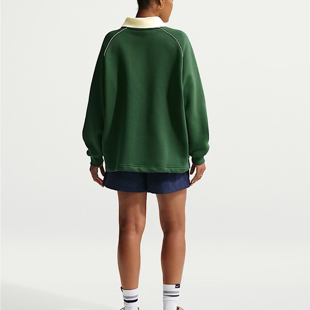 Nike Forest Green Pullover with White Collar - Picture 5 of 5
